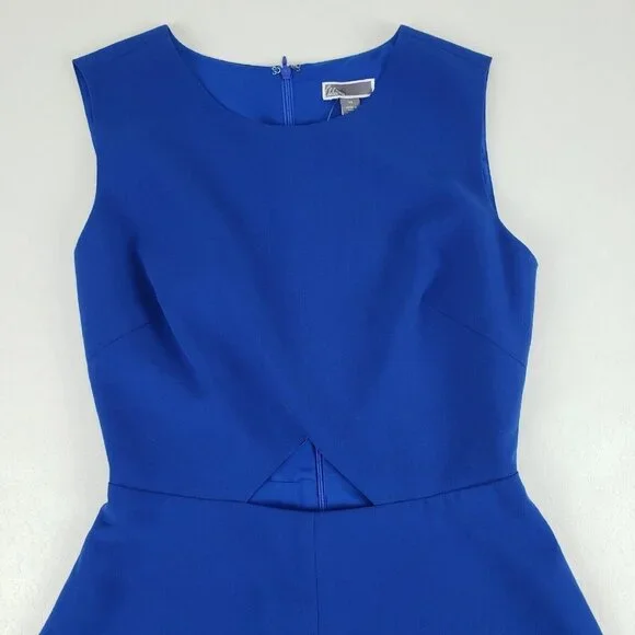 Chelsea 28 Cutout Sleeveless Dress Blue Womens XS Fit Flare Party Lined Mini - Picture 2 of 12